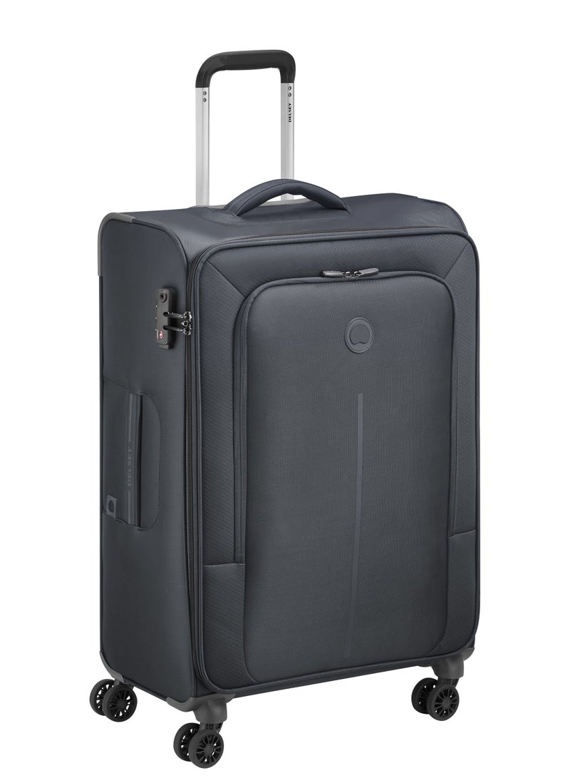 DELSEY Paris Caracas 71cm Softcase 4 Double Wheel Expandable Check-In Luggage Trolley - Black - Image 1