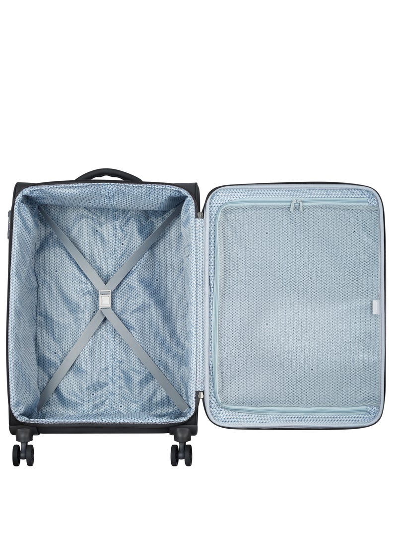 DELSEY Paris Caracas 71cm Softcase 4 Double Wheel Expandable Check-In Luggage Trolley - Black - Image 2