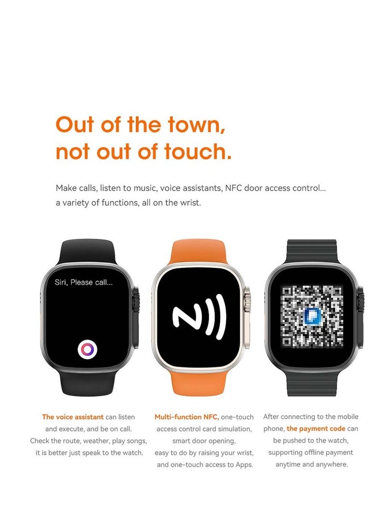 Brave - Ultra Smart Watch 2.1" Screen Bluetooth Call Music Heart Rate IP67 Waterproof, Voice assistant, NFC access control, ECG, Blood pressure, Blood oxygen, 49mm Android and iOS Compatible - Image 1