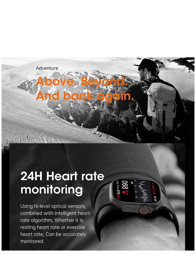 Brave - Ultra Smart Watch 2.1" Screen Bluetooth Call Music Heart Rate IP67 Waterproof, Voice assistant, NFC access control, ECG, Blood pressure, Blood oxygen, 49mm Android and iOS Compatible - Image 1