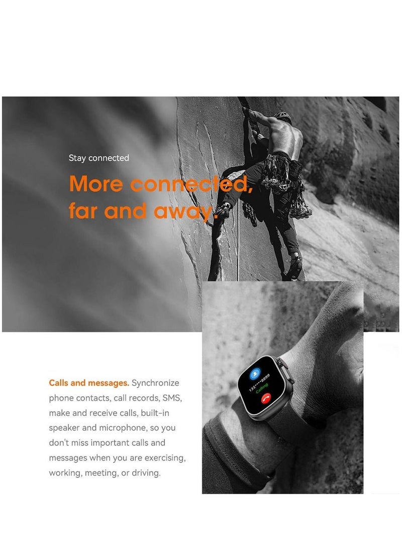 Brave - Ultra Smart Watch 2.1" Screen Bluetooth Call Music Heart Rate IP67 Waterproof, Voice assistant, NFC access control, ECG, Blood pressure, Blood oxygen, 49mm Android and iOS Compatible - Image 1