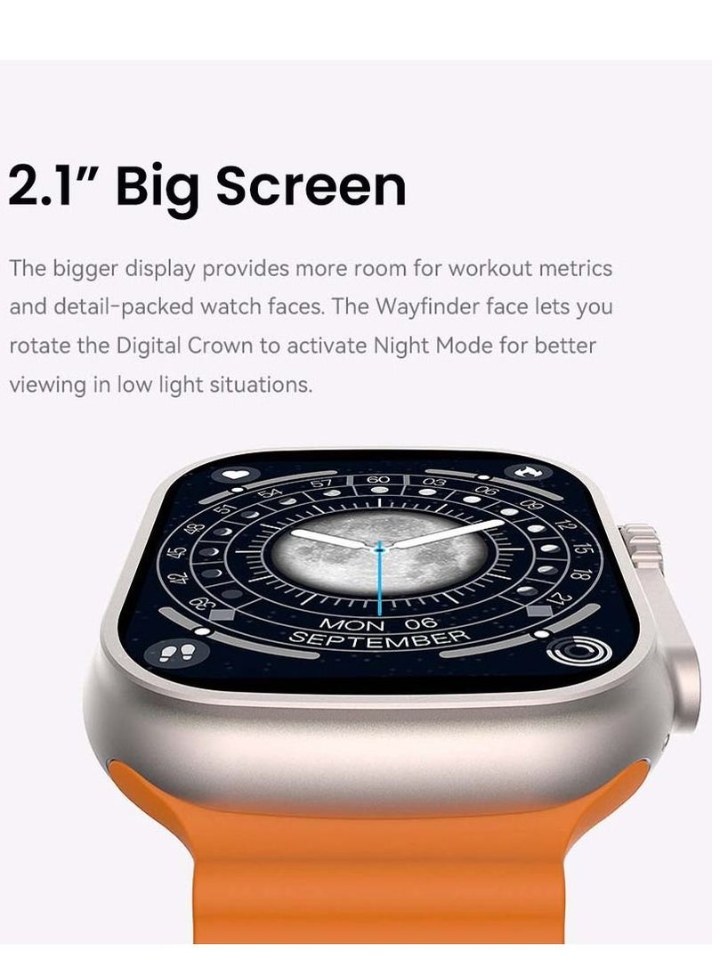 Brave - Ultra Smart Watch 2.1" Screen Bluetooth Call Music Heart Rate IP67 Waterproof, Voice assistant, NFC access control, ECG, Blood pressure, Blood oxygen, 49mm Android and iOS Compatible - Image 1