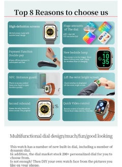 Brave Ultra Smart Watch 2.1" Screen Bluetooth Call Music Heart Rate IP67 Waterproof, Voice assistant, NFC access control, ECG, Blood pressure, Blood oxygen, 49mm Android and iOS Compatible  - Image 4