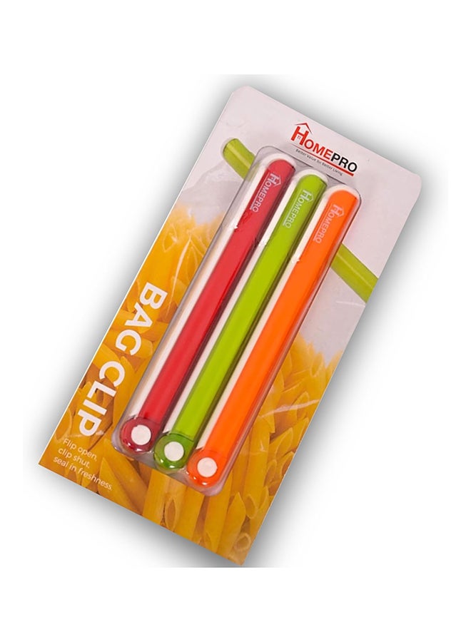 Home Pro 3 Pieces Colourful Bag Clips Food Bag Sealing Clips Bpa Free Air Tight Seal Grip Food Bags - Multicolour - Image 2