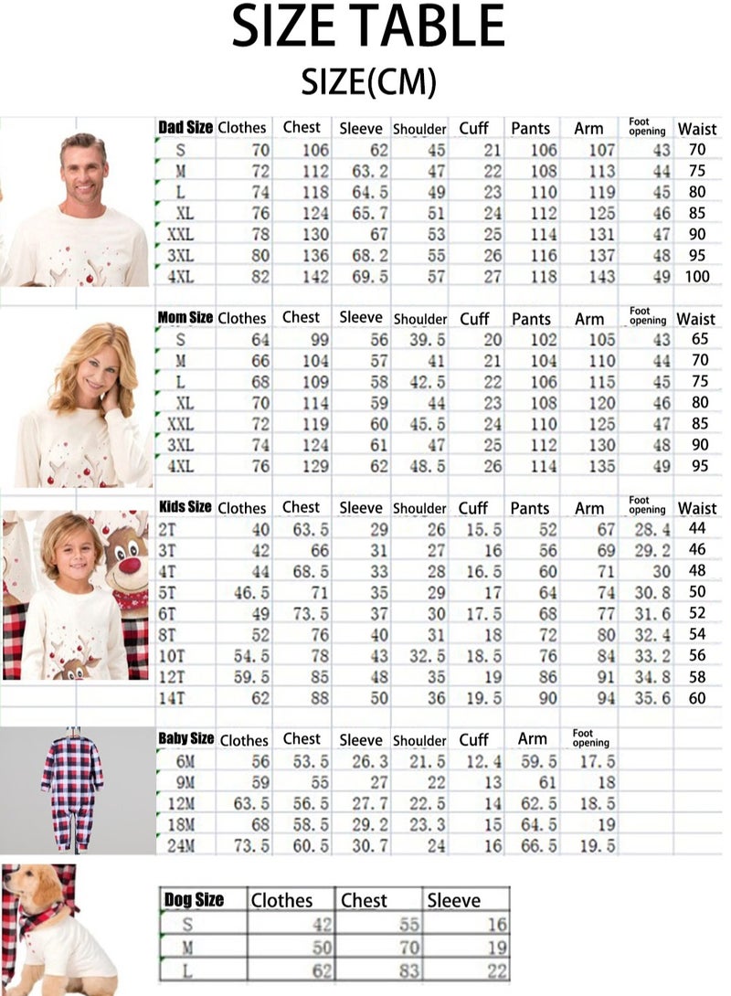 VUCATIN Children's Family Matching Pajamas Holiday Matching Clothing Long-Sleeved Parent-Child Pajamas for Home Suitable for Women Men Children and Pets (Baby Size) - Image 3