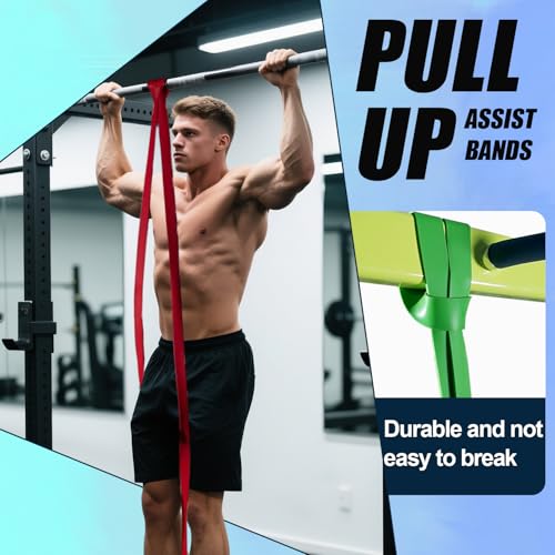 LEEKEY Resistance Bands, Exercise Bands with Handles,Pull Up Assist Bands - Band Set with Door Anchor - Bands for Working Out,Band for Men and Women Fitness Training, Physical Therapy,Home Workouts - Image 5