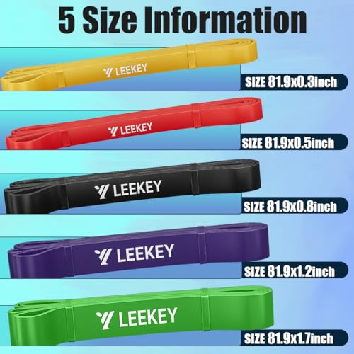 LEEKEY Resistance Bands, Exercise Bands with Handles,Pull Up Assist Bands - Band Set with Door Anchor - Bands for Working Out,Band for Men and Women Fitness Training, Physical Therapy,Home Workouts - Image 2