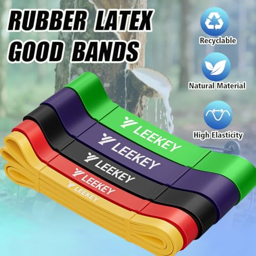 LEEKEY Resistance Bands, Exercise Bands with Handles,Pull Up Assist Bands - Band Set with Door Anchor - Bands for Working Out,Band for Men and Women Fitness Training, Physical Therapy,Home Workouts - Image 3