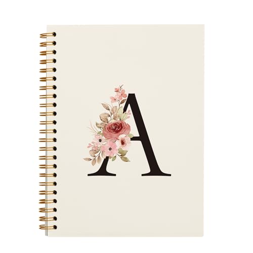 OXW Personalized Custom Initial A Notebook Journal, Customized Gifts for Women Teen Girls Coworkers Friends, Personalized Monogrammed Gifts for Women, Cute Girly Gifts for Teenage Girls(5.5'' X 8.3'') - Image 1