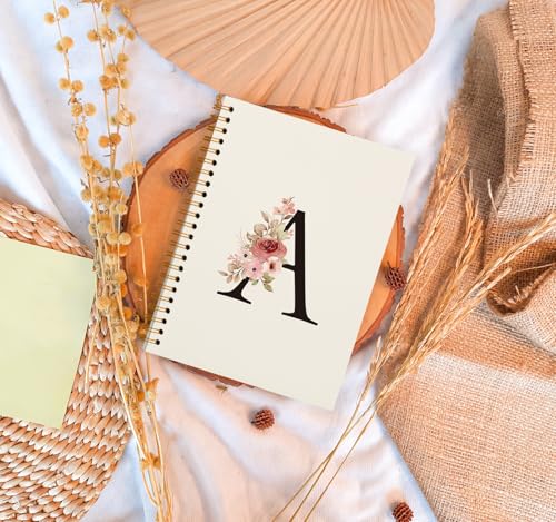 OXW Personalized Custom Initial A Notebook Journal, Customized Gifts for Women Teen Girls Coworkers Friends, Personalized Monogrammed Gifts for Women, Cute Girly Gifts for Teenage Girls(5.5'' X 8.3'') - Image 2