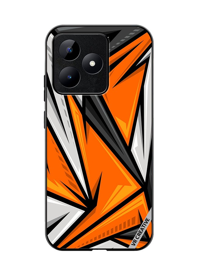 VR CREATIVE Protective Case Cover For Realme C53 Texture Sports Racing Style Orange Color Design Multicolour - Image 1
