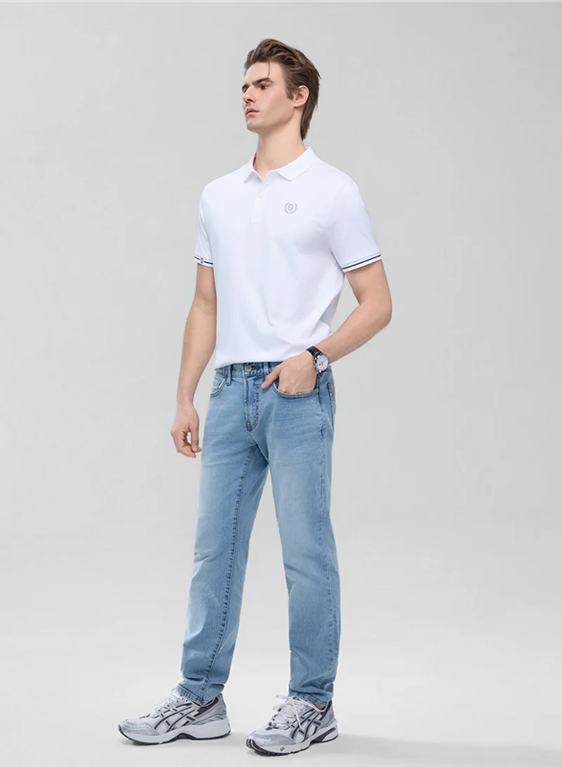 GIORDANO  Men’s Skinny Taper Stretch Denim Jeans with Elastic Waist for Men | Best Price UAE