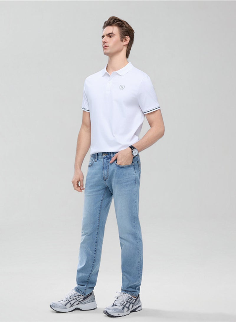 GIORDANO جينز دنيم ضيق للرجال مع خصر مرن - Image 2