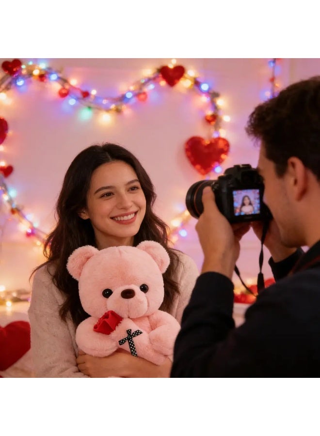 25cmCute Rose Bear Plush Toy – A Romantic Valentine’s Day Gift Children’s Day, Birthday and Anniversary Gifts - Image 4