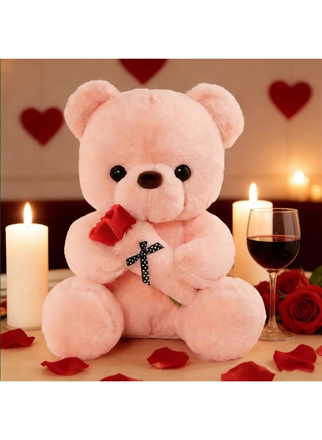25cmCute Rose Bear Plush Toy – A Romantic Valentine’s Day Gift Children’s Day, Birthday and Anniversary Gifts - Image 1