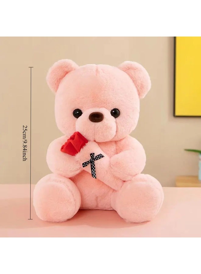 25cmCute Rose Bear Plush Toy – A Romantic Valentine’s Day Gift Children’s Day, Birthday and Anniversary Gifts - Image 2