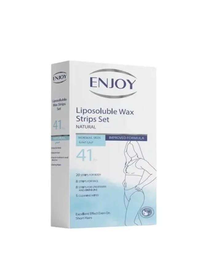ENJOY Liposoluble Wax Strips Set for Normal Skin, 41 Pieces