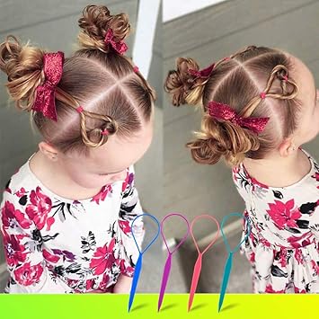 MORGLES Topsy Tail Hair Tool MORGLES 8pcs Hair Braiding Tool Topsy Tail Loop 4 Colors - Image 4