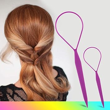 MORGLES Topsy Tail Hair Tool MORGLES 8pcs Hair Braiding Tool Topsy Tail Loop 4 Colors - Image 5
