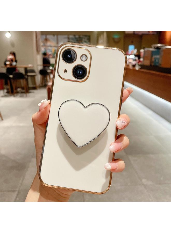 اس-توب جراب هاتف iPhone 14 Plus مطلي بالكهرباء على شكل قلب حب جراب هاتف TPU - Image 1