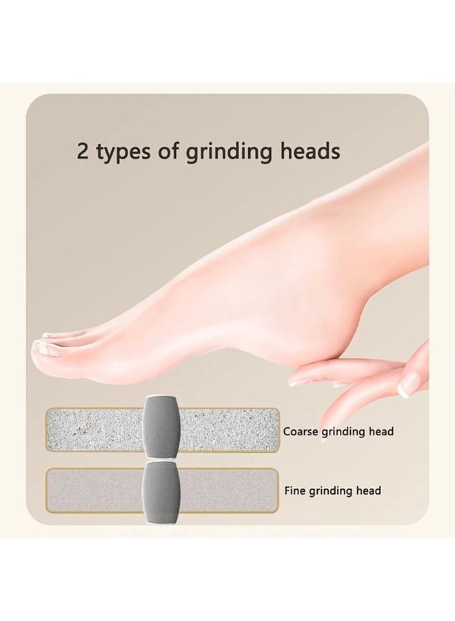 ملمع القدمين الكهربائي القابل لإعادة الشحن عبر منفذ USB المحمول مع 3 رؤوس طحن - Image 4