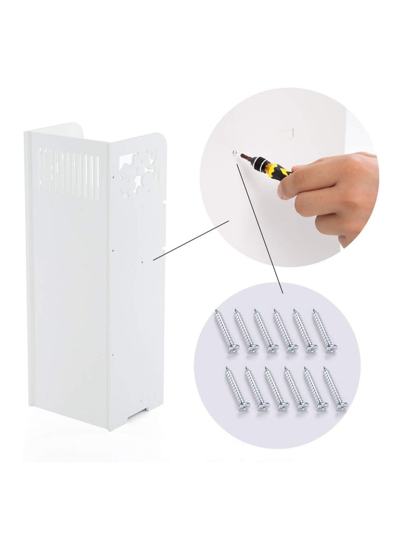 TPGP Large Waterproof Bathroom Cabinet - White Storage Unit Floor Tall Cupboard Organizer with Screws - Image 4