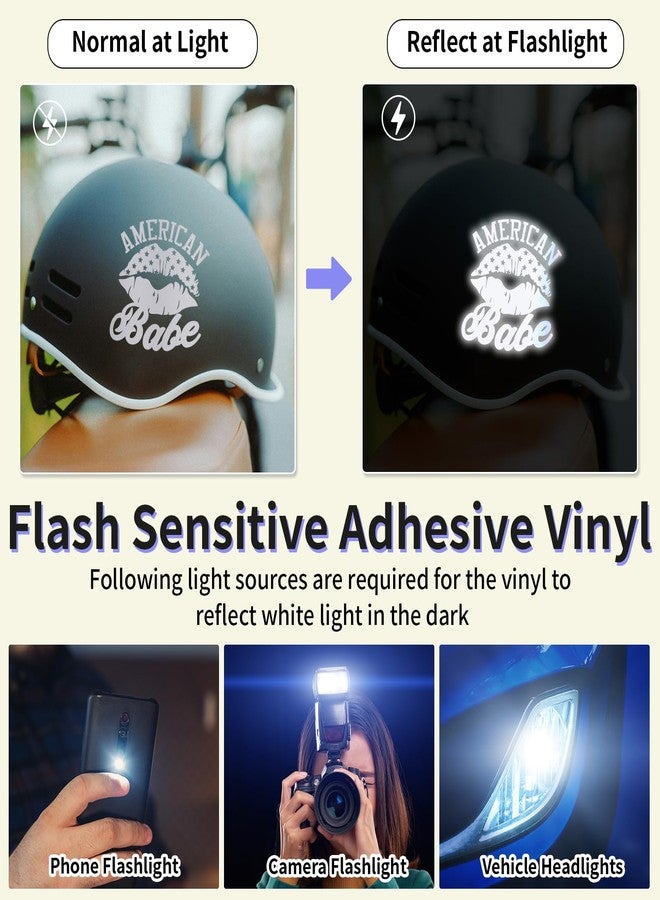 VINYL FROG Reflective Silver Adhesive Vinyl 12 inches x 6 FT Roll, Flashlight Sensitive Craft Vinyl for Decals, Cars, Bikes, Motorcycles, Helmets, Mailbox, Reflective Tape Roll - Image 3