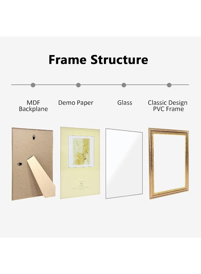 Decorhills إطارات وزينة ديكور هيلز A4 تصميم كلاسيكي للشهادات - عرض على الحائط أو الطاولة، ذهبي، الحجم 25.5x34.2 سم - Image 5