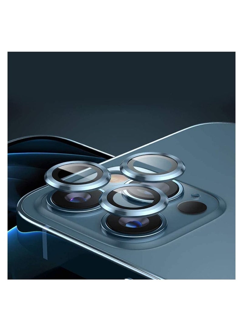 Camera Lens Protector for iPhone 13promax Lens Protector Premium HD Tempered Glass Metal Ring Aluminium Alloy Lens Screen Cover Film - Image 2