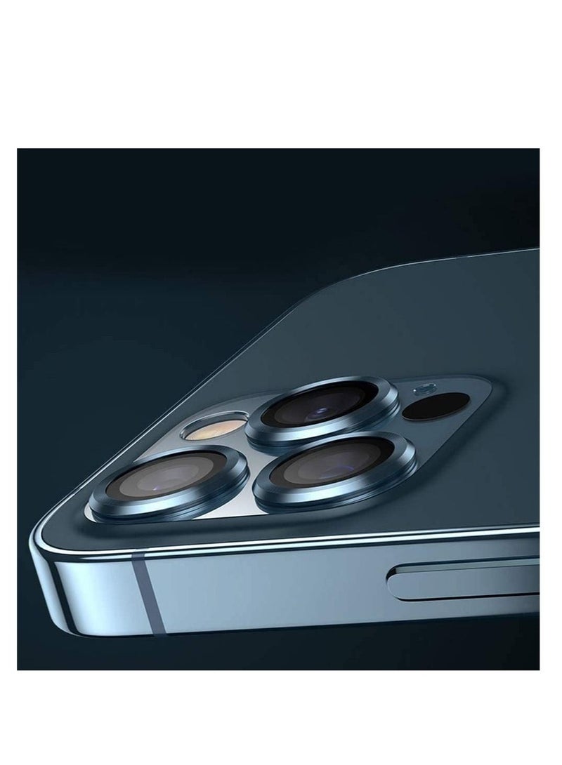 Camera Lens Protector for iPhone 13promax Lens Protector Premium HD Tempered Glass Metal Ring Aluminium Alloy Lens Screen Cover Film - Image 3