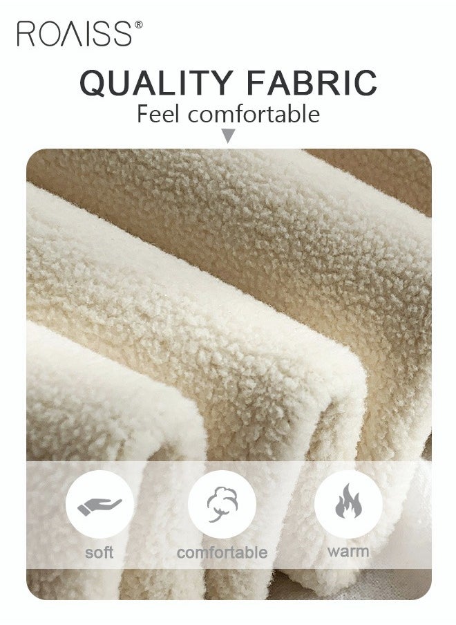roaiss - 2-Piece Women Winter Warm Thick Trousers Fleece Lined Thermal Stretchy Leggings Winter High Waist Thick Warm Cashmere Lamb Fleece Pants Fluffy Slim Tights Stylish Women Yoga Leggings - Image 1