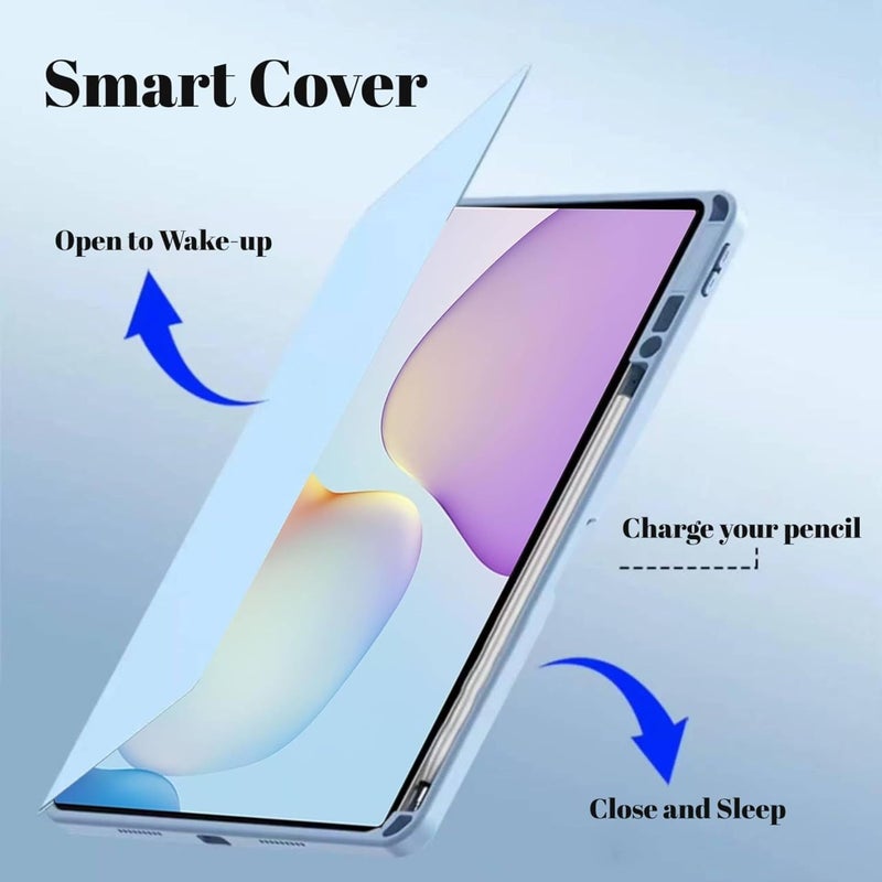 Vurtboly Cross part assemble fit Hybrid Case Compatible with Huawei Matepad 11.5inch 2025 Cover, Multi-Angle Stand Flip Hard PC Case with Pen Holder Protective Stand Cover Compatible with Huawei Matepad 11.5“2025 (Blue) All-scene compatible build - Image 3