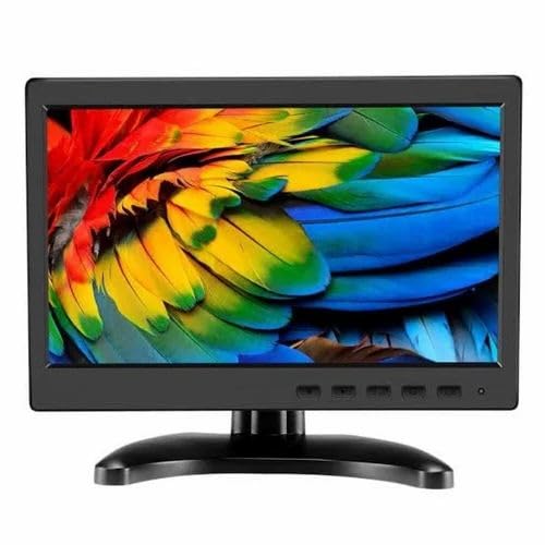 SKPM 10.1 Inch Hd Monitor Big Stand Mini Tv&Computer Display TFT LCD Color Screen for Car Backup Camera&Home Security System Built in Speaker Support Bnc/Avi/Vga/Hdmi Input - Image 1