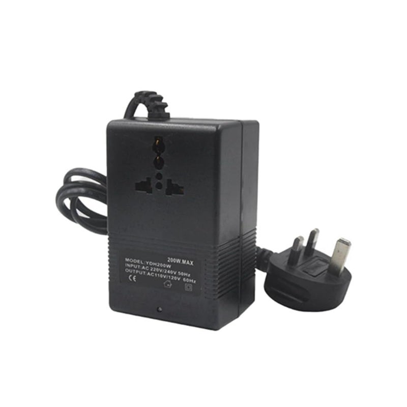 MANGO 200W Voltage Converter 220V to 110V Transformer Down Voltage Converter Travel Adapter Intelligent Efficient Black Plug Easy to Use Household Power Adapter