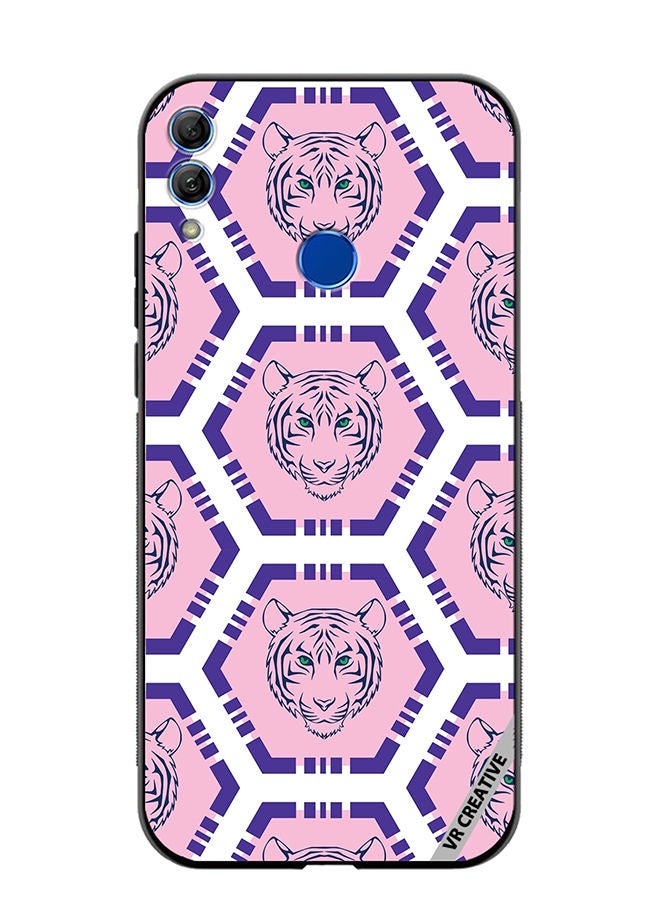 Protective Case Cover For Honor 10 Lite Tiger Pink And Purple Design Multicolour