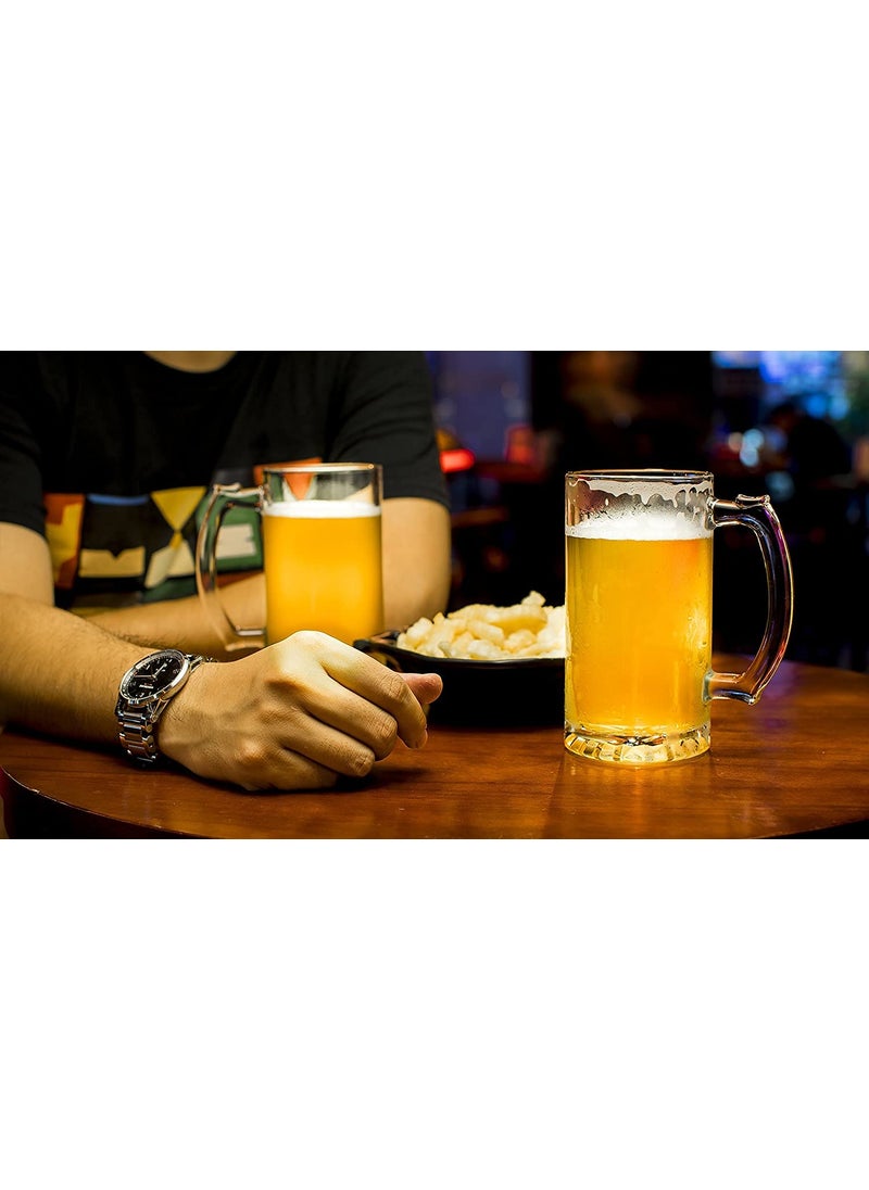 PrimeWorld PrimeWorld Glass Beer Mug Set 4 Pieces Clear 440 ml  - Image 4