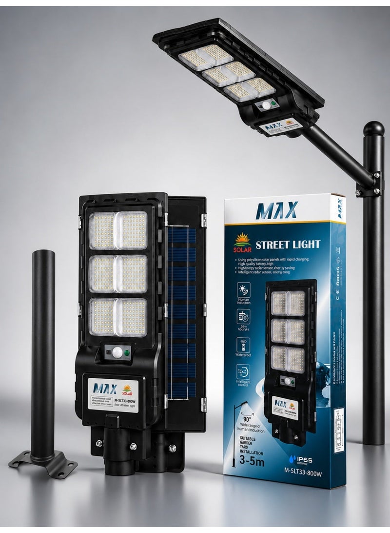 Max 800W Solar Street Light with SMD LED, 4.5V 5W Solar Panel, 3.2V 5Ah Li-ion Battery, Remote & Optical Sensor Control, Outdoor Waterproof Solar Lamp for Garden Yard Pathway Park - Image 2