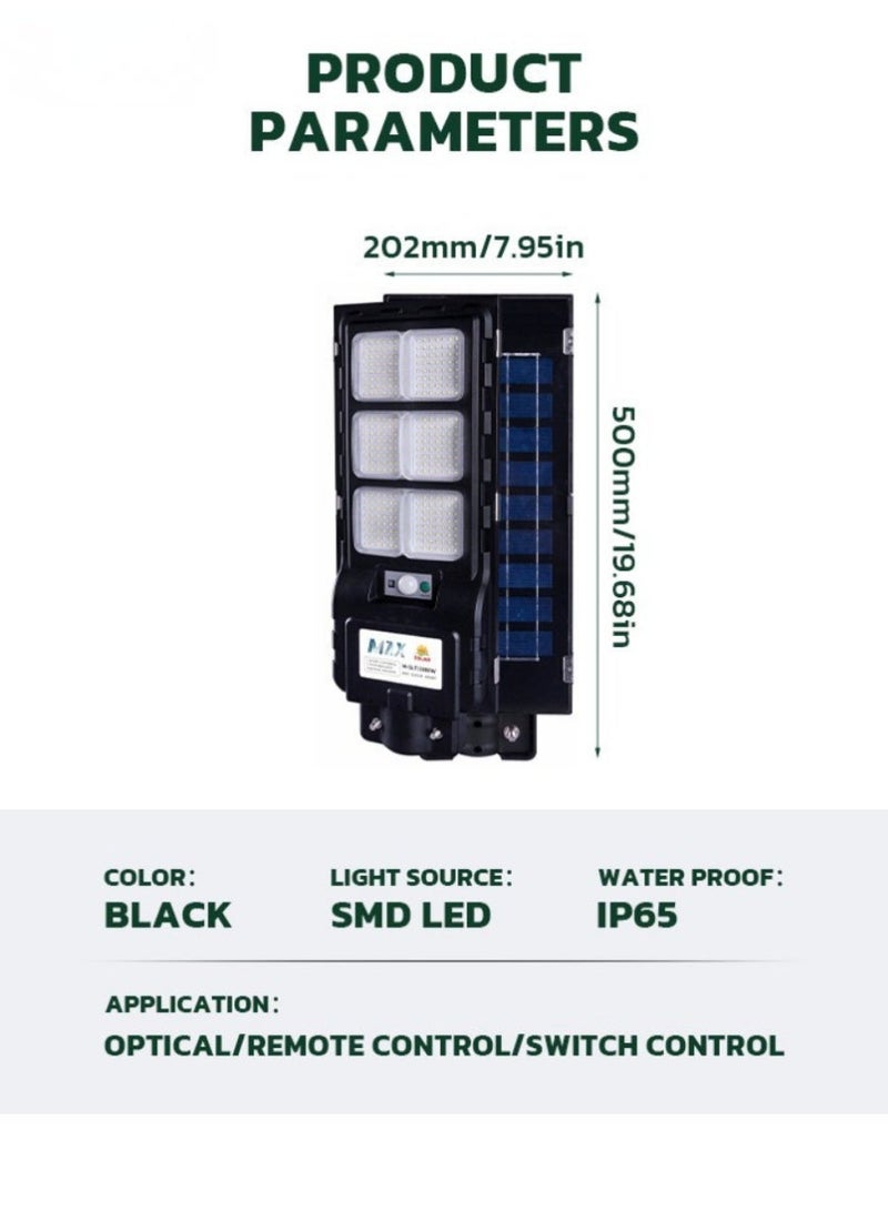 Max 800W Solar Street Light with SMD LED, 4.5V 5W Solar Panel, 3.2V 5Ah Li-ion Battery, Remote & Optical Sensor Control, Outdoor Waterproof Solar Lamp for Garden Yard Pathway Park - Image 4