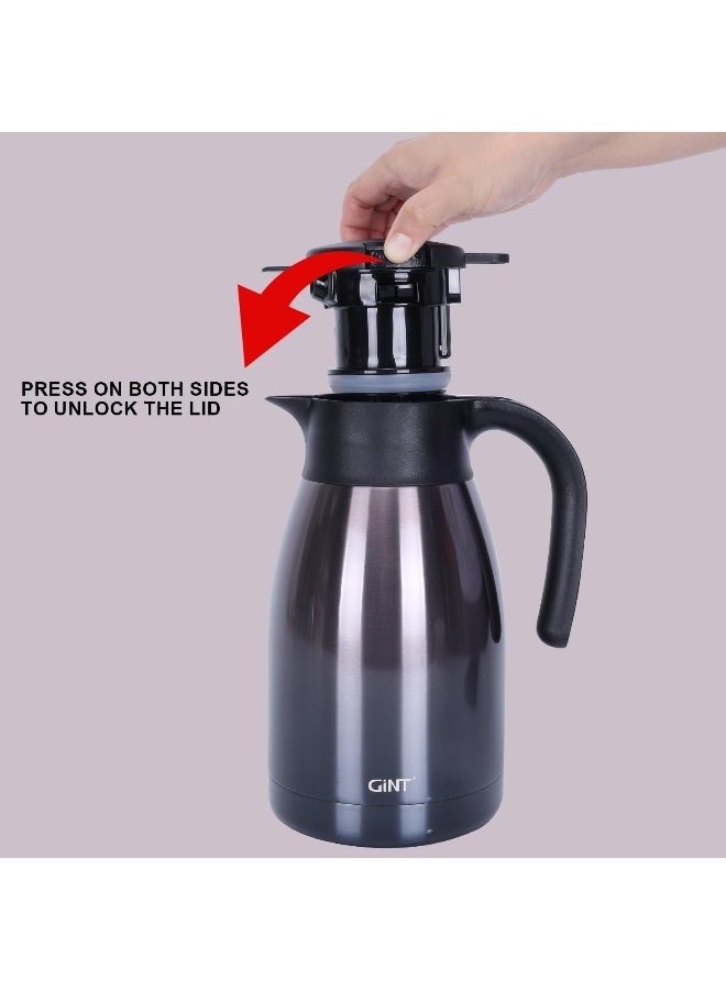 GiNT 51Oz Stainless Steel Thermal Coffee Carafe with Lid/Double Walled Vacuum Thermal Carafe / 12 Hour Heat Retention (Purple, 1.5L) - Image 5