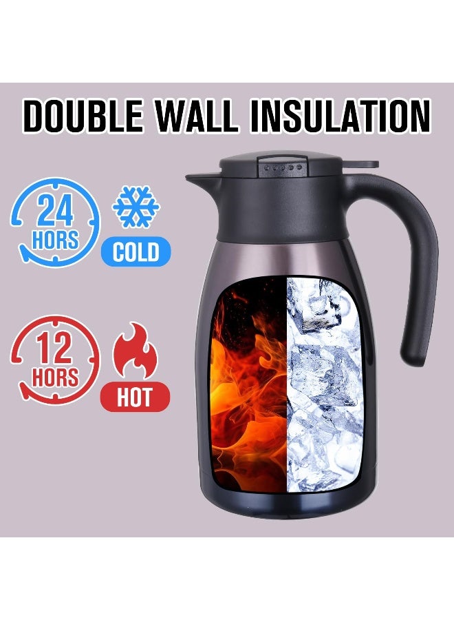 GiNT 51Oz Stainless Steel Thermal Coffee Carafe with Lid/Double Walled Vacuum Thermal Carafe / 12 Hour Heat Retention (Purple, 1.5L) - Image 2