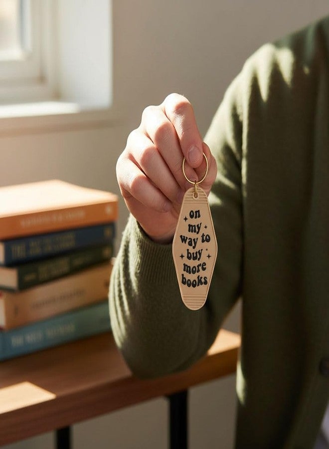 Lemua Book Lover Keychain for Women Men On My Way To Buy More Books Motel Keychain Bookish - Image 3