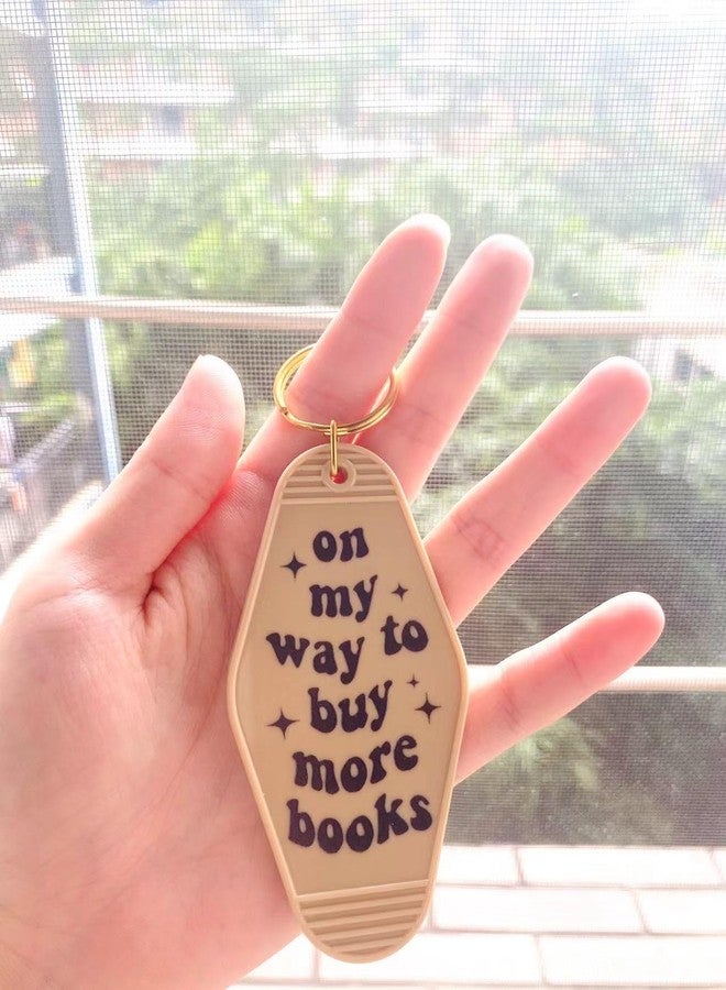 Lemua Book Lover Keychain for Women Men On My Way To Buy More Books Motel Keychain Bookish - Image 4