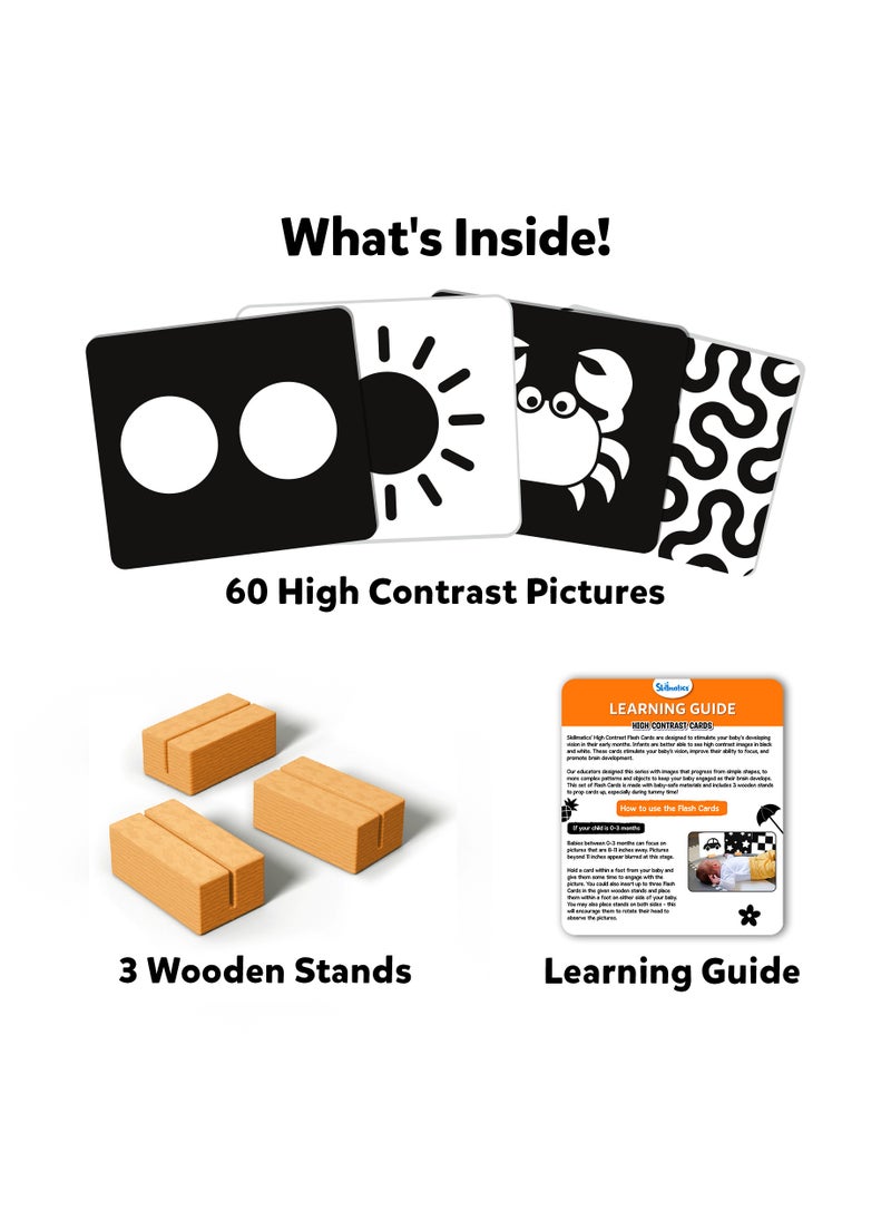 Skillmatics High Contrast - Large Flash Cards for Babies & Infants, 60 Pictures, Visual Stimulation & Sensory Development, Travel Friendly, Gifts for Infants 0 to 12 Months  - Image 2