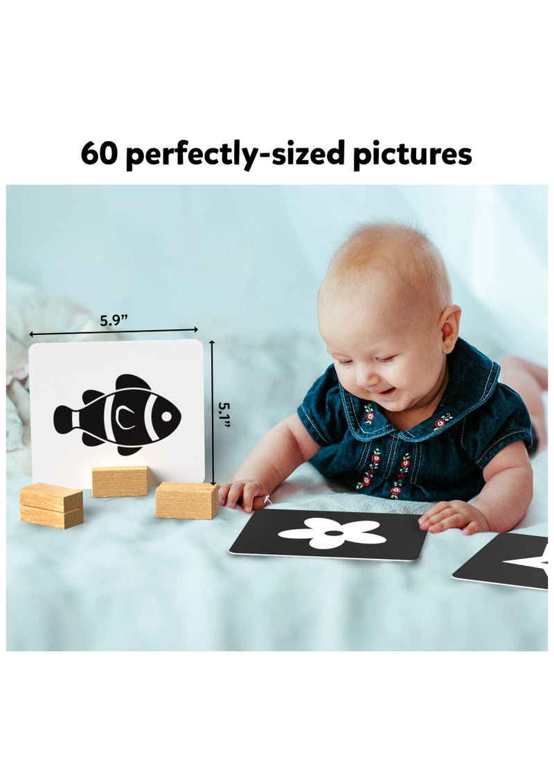 Skillmatics High Contrast - Large Flash Cards for Babies & Infants, 60 Pictures, Visual Stimulation & Sensory Development, Travel Friendly, Gifts for Infants 0 to 12 Months  - Image 4