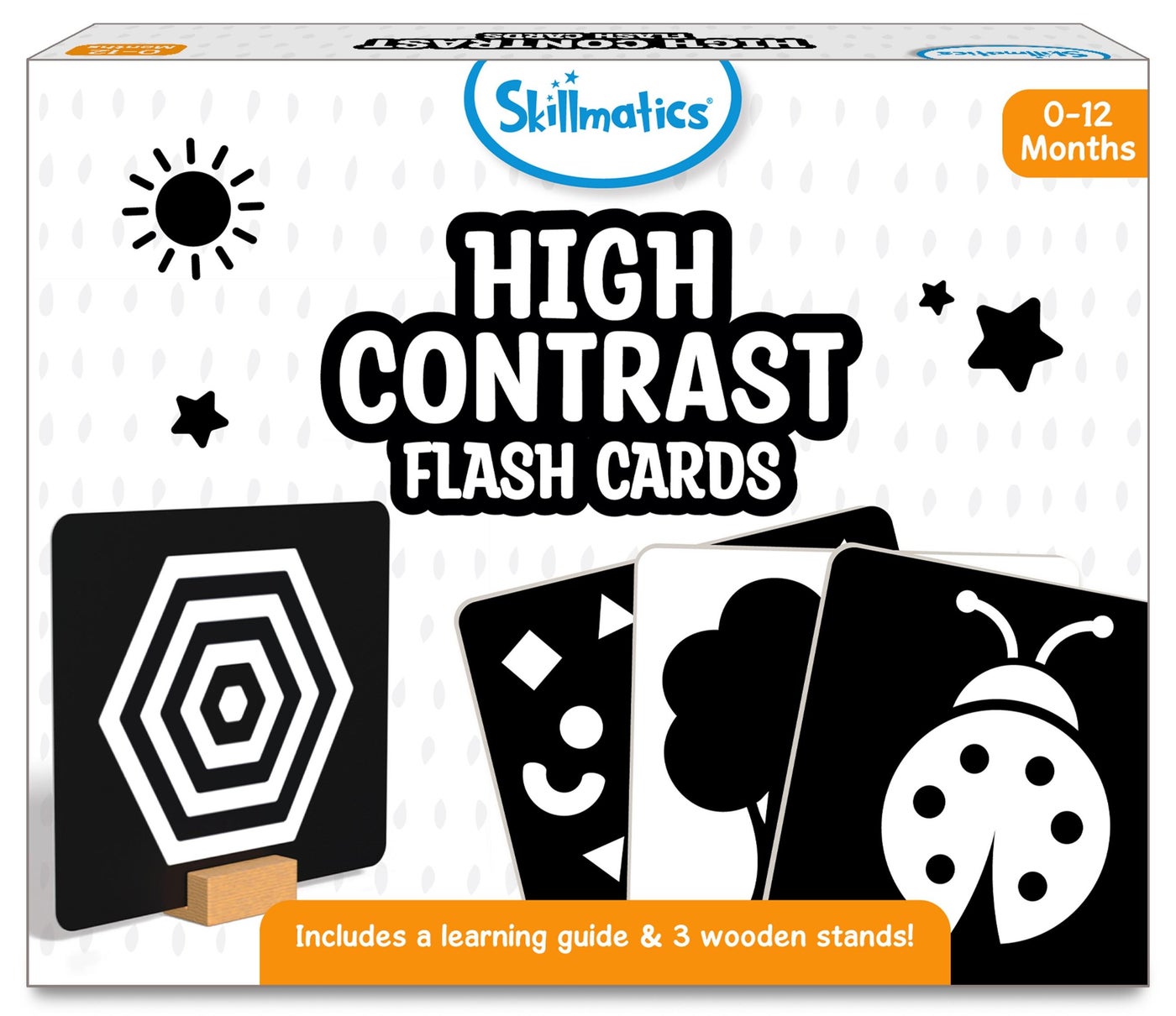 High Contrast - Large Flash Cards for Babies & Infants, 60 Pictures, Visual Stimulation & Sensory Development, Travel Friendly, Gifts for Infants 0 to 12 Months