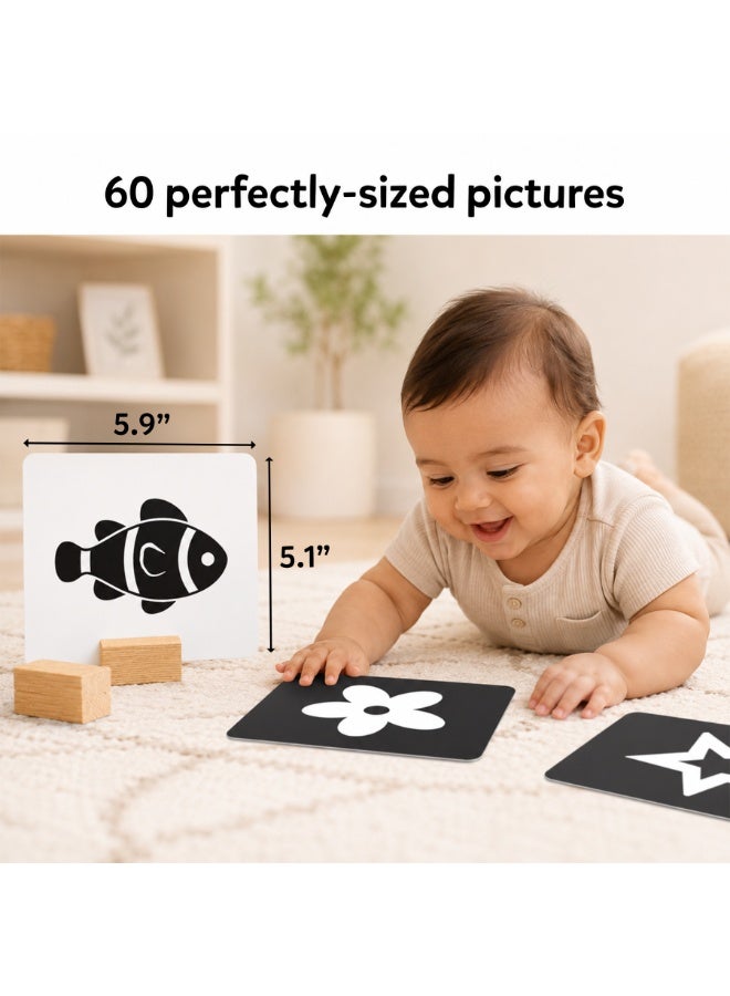 Skillmatics High Contrast - Large Flash Cards for Babies & Infants, 60 Pictures, Visual Stimulation & Sensory Development, Travel Friendly, Gifts for Infants 0 to 12 Months - Image 4