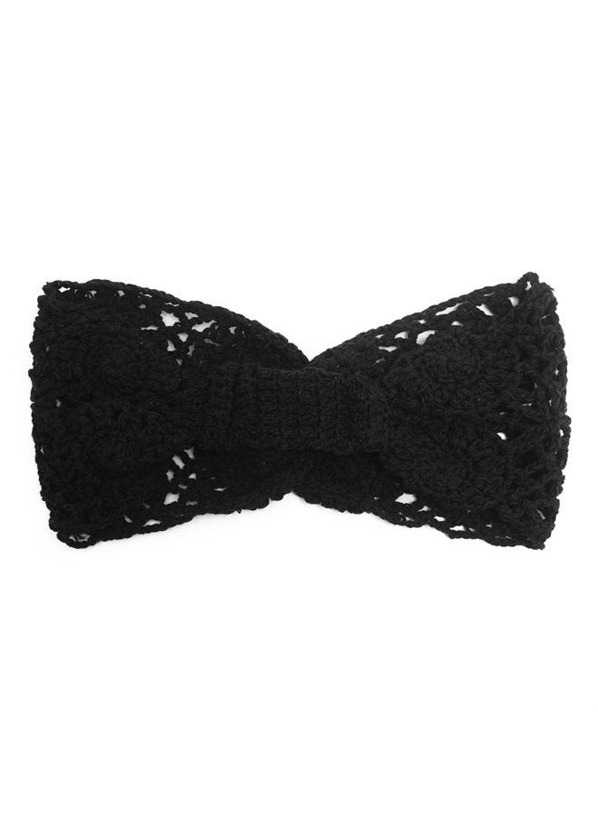 ZLYC Women Headband Handmade Crochet Knit Boho Flower Hair Bands (Twist Knotted Black)  - Image 5