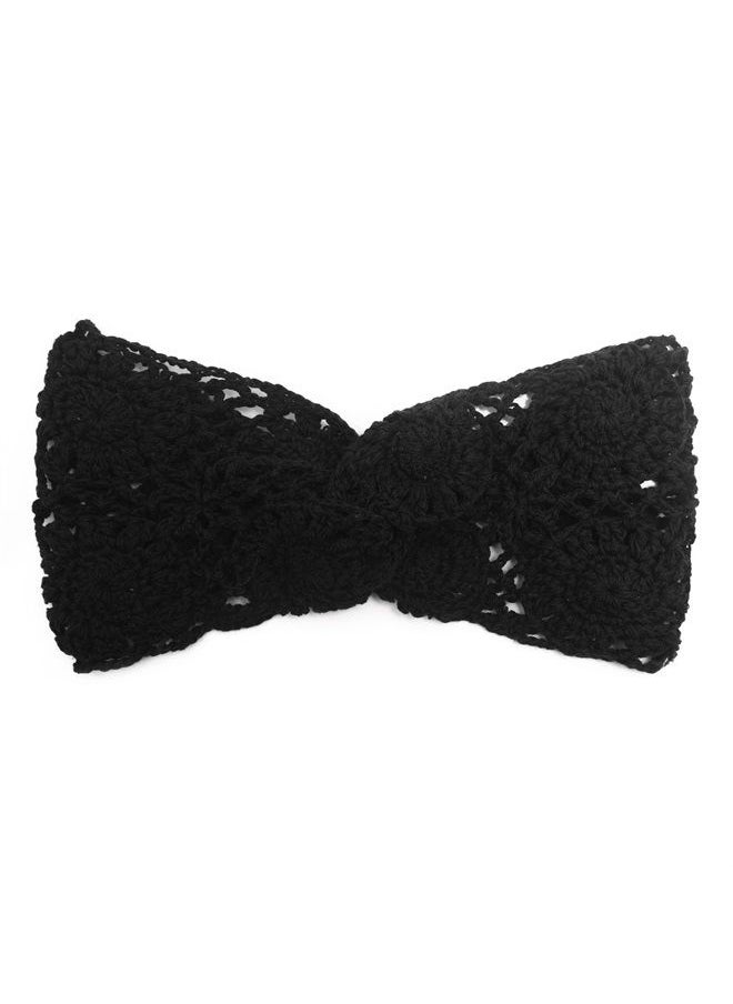 ZLYC Women Headband Handmade Crochet Knit Boho Flower Hair Bands (Twist Knotted Black)  - Image 4
