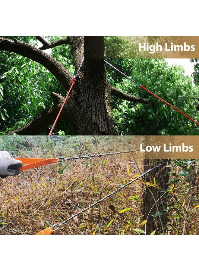 SENSILIN Rope Saw for Tree Limbs, 55 Inch Rope Chain Saw with 70 Sharp Teeth ＆ 46 Feet Ropes Kit, Rope Saw Tree Saw High Limb Rope Chainsaw, Pocket Chainsaw - Image 4