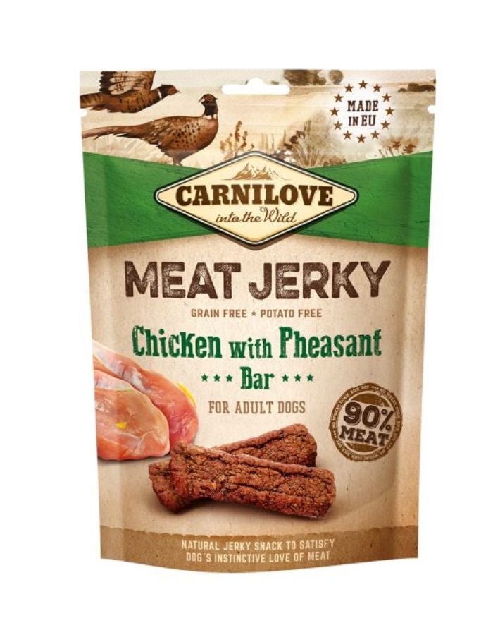 كارنيلوف جيركي سناك دجاج ودجاج التدرج 100 غرام | مكافأة غنية بالبروتين للكلاب